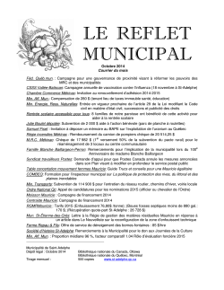 LE REFLET MUNICIPAL - Municipalité de Saint