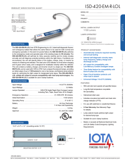 IOTA ISD-420-EM-A Product Specification Sheet