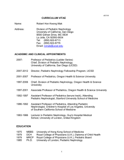 CURRICULUM VITAE Name: Robert Hon Kwong Mak Address