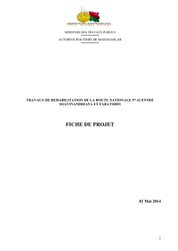 FICHE DE PROJETde la RN 43 Soavinandriana-Faratsiho-2