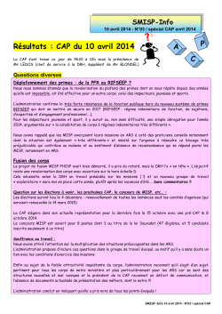 smisp info 2014-3 - Syndicat des Médecins Inspecteurs de Santé