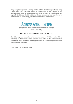 Hong Kong Exchanges and Clearing Limited and The Stock