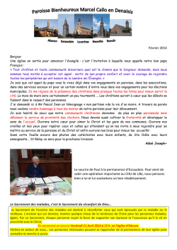 f&eacute;vrier 2014 - Dioc&egrave;se de Cambrai
