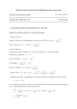 &Eacute;COLE POLYTECHNIQUE F&Eacute;D&Eacute;RALE DE LAUSANNE Exercices