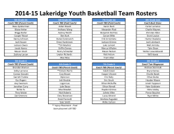 2014-15 Lakeridge Youth Basketball Team Rosters