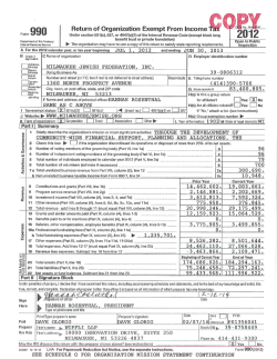 2012 Form 990 - Milwaukee Jewish Federation