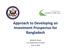 Approach to Developing an Investment Prospectus for Bangladesh