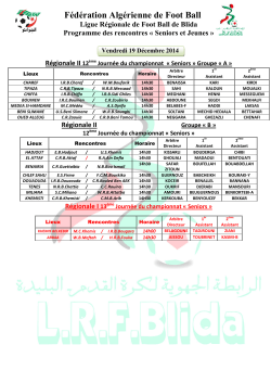 Fédération Algérienne de Foot Ball Ligue Régionale