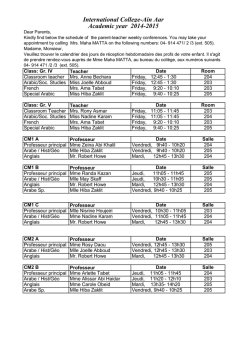 International College-Ain Aar Academic year 2014-2015