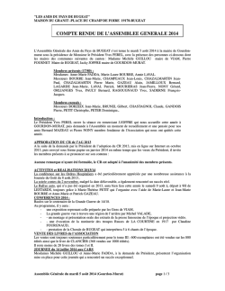 Compte Rendu AG 2014