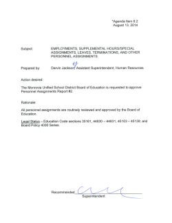 8.2 personnel assignments - Monrovia Unified School District