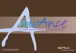 Téléchargez le catalogue - Advance Arthro