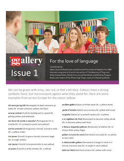 ISSUE 1 - For the love of language