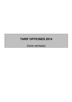 TARIF OFFICINES 2008 (hors remises)