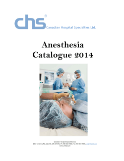 Anesthesia Catalogue 2014