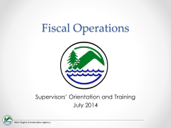 An Overview of WVCA Fiscal Operations