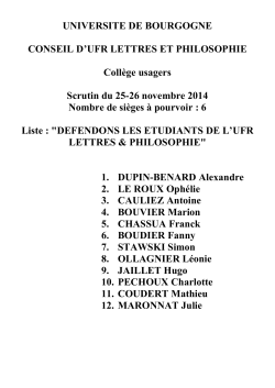 BV COLLEGE USAGERS - UFR Lettres et Philosophie