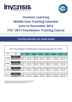 Download our Training Calendar from June to
