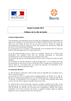 Règlement AAP politique de la ville Bastia 2015