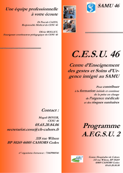 Programme AFGSU2 - Centre hospitalier de Cahors