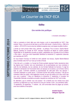 Courrier ACF-ECA Septembre – Octobre 2014
