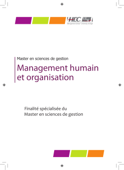 Human Management and Organization - HEC-ULg