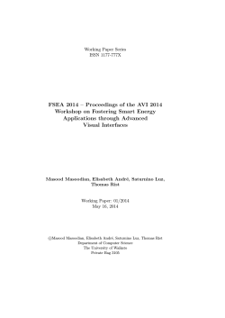 Proceedings of the AVI 2014 Workshop on Fostering Smart Energy