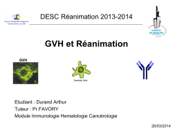 GVH et R&eacute;animation