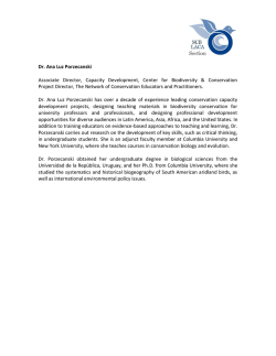 Dr. Ana Luz Porzecanski Associate Director, Capacity Development