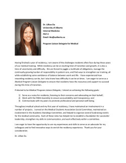 Dr. Lillian Du University of Alberta Internal Medicine PGY-‐2