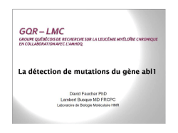 La détection de mutations du gène abl1