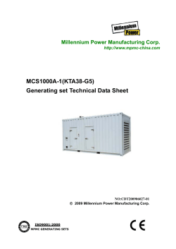 MCS1000A-1(KTA38-G5) Generating set Technical Data Sheet