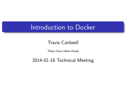2014-01-18: Introduction to Docker