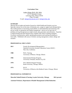 CV Audrey Klopp 2014 - Loyola University Chicago