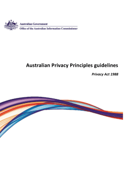 APP guidelines - Office of the Australian Information Commissioner