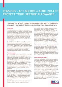 Pensions update - LTA - February 2014