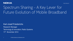 Spectrum Sharing – A Key Lever for Future Evolution of