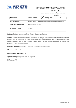 NOTICE OF CORRECTIVE ACTION N°29 - LSA
