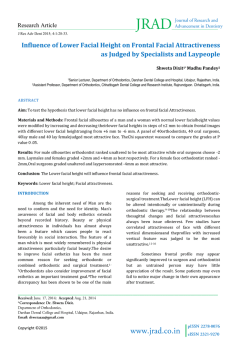 Influence of Lower Facial Height on Frontal Facial Attractiveness as