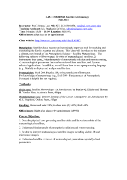 EAS A4170: Satellite Meterology
