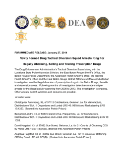 Newly Formed Drug Tactical Diversion Squad Arrests Ring For