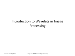 Introduction to Wavelets in Image Processing