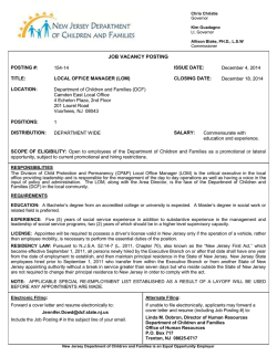 JOB VACANCY POSTING - State of New Jersey