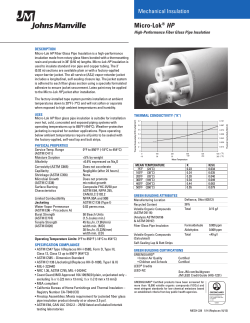 Micro-Lok® HP Data/Submittal Sheet