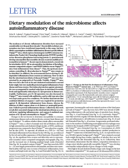 Dietary modulation of the microbiome affects autoinflammatory