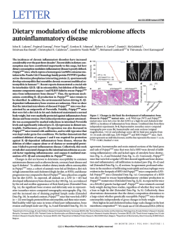 Dietary modulation of the microbiome affects autoinflammatory
