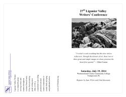 LVW 2014 Brochure - Ligonier Valley Writers