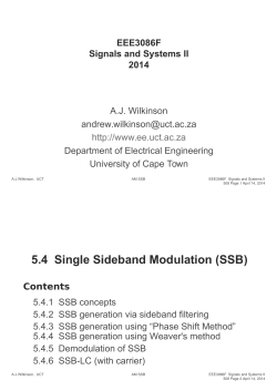 5.4 Single Sideband Modulation (SSB)