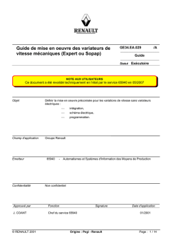 Guide de mise en oeuvre des variateurs de vitesse