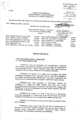 Resolution No 45 S2014 - Provincial Government of Negros Oriental